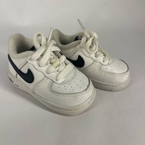 Nike Air Force 1 Low White Black Swoosh (TD) Pre-Owned Size 3C